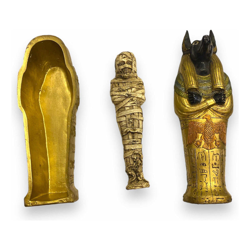 Sarcófago De Anubis Figura De Resina 19 Cm