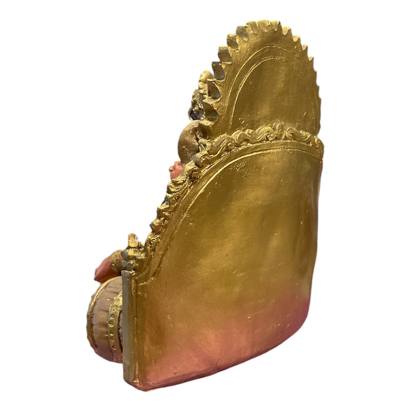 Estatua Ganesh Trono Resina 14 Cm.