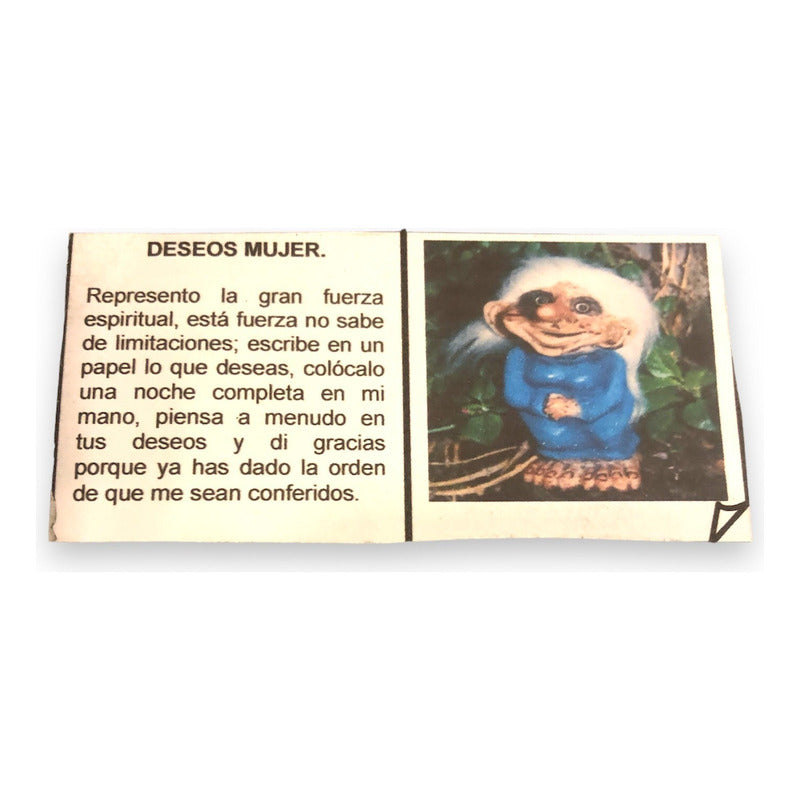 Troll Deseos Mujer + Comedero 9 Cm Figura De Resina Nacional Azul