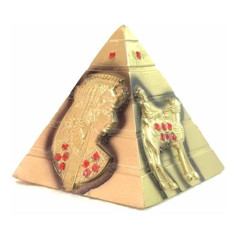 Pirámide Egipcia Cristal Nacional Decorada A Mano 7cm