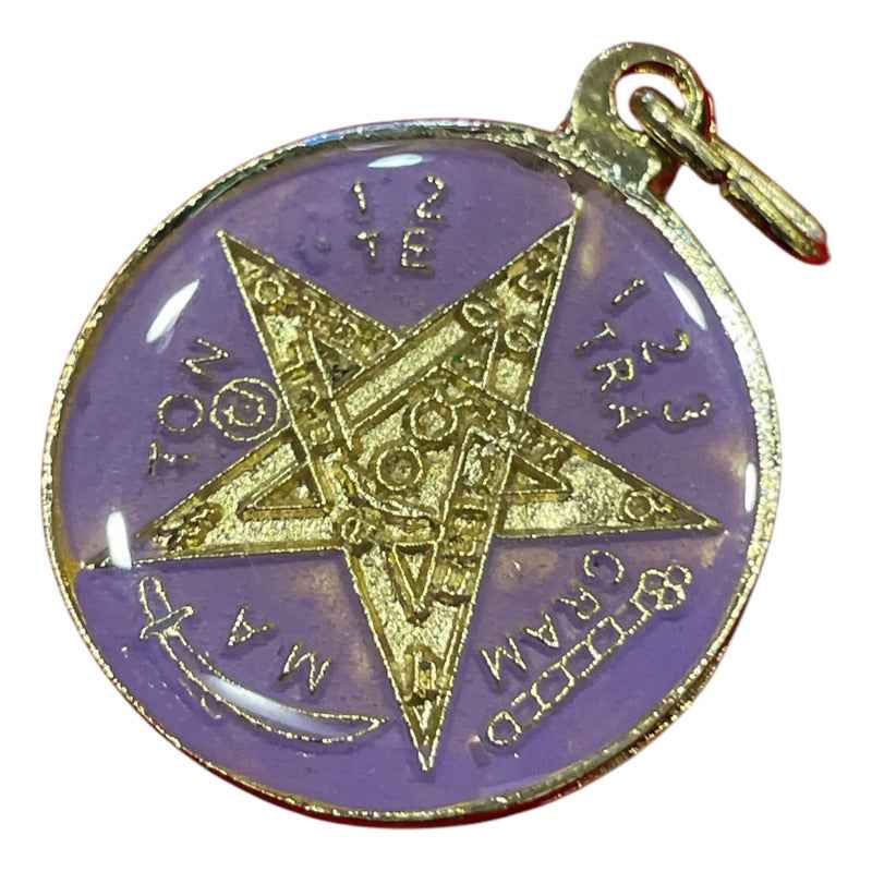 Pentagrama Ritualizado Mediano 7 Metales Tetragramaton 25mm Morado