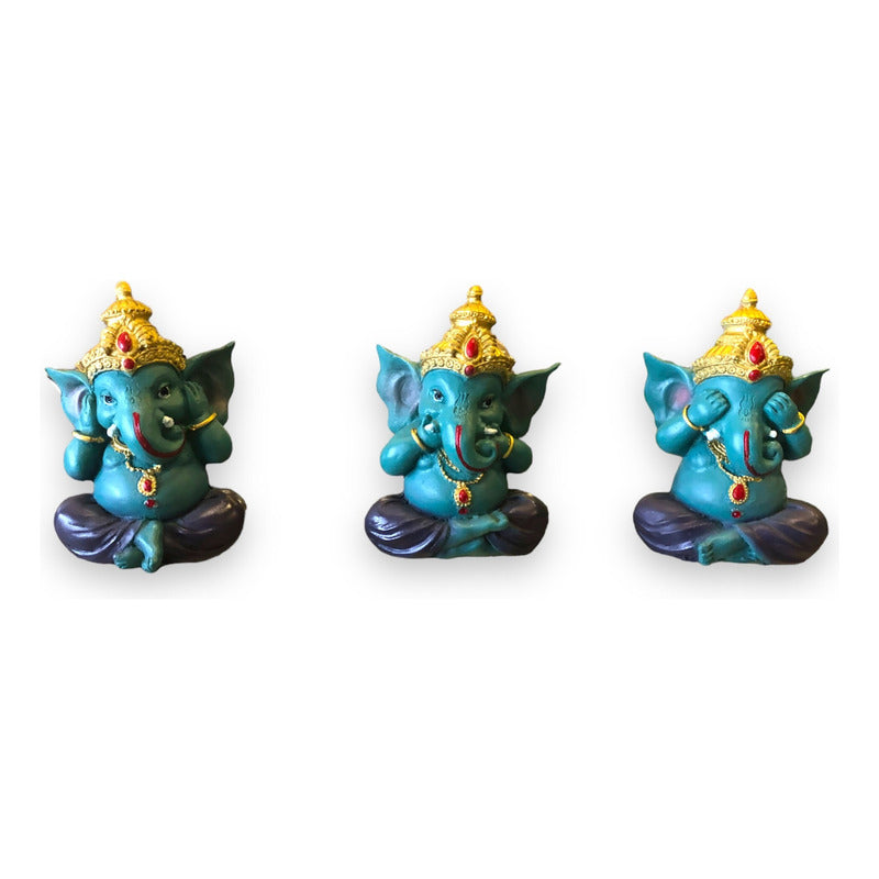 Juego De 3 Ganesh 10cm