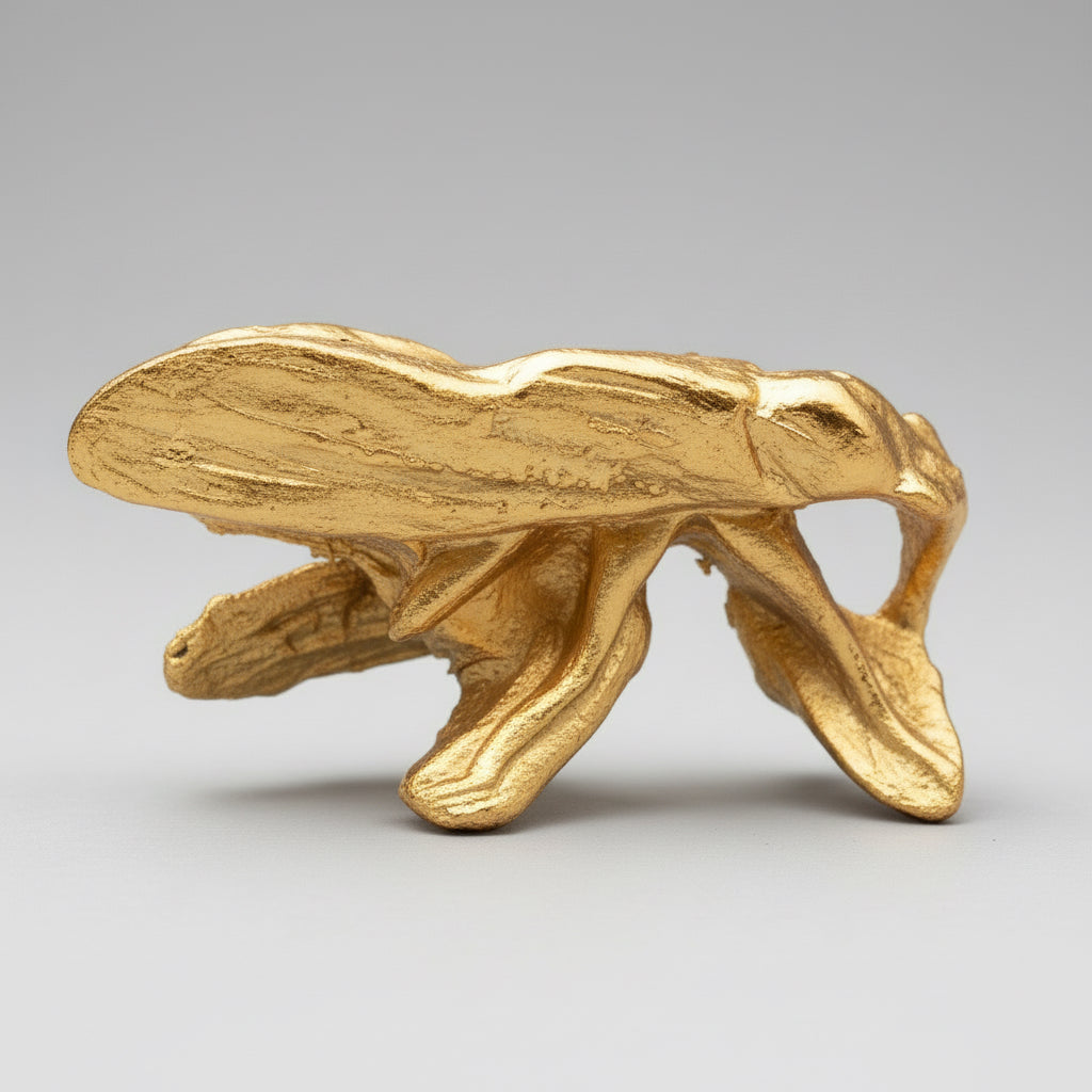 Cigarra Dorada De Metal Amuleto Feng Shui