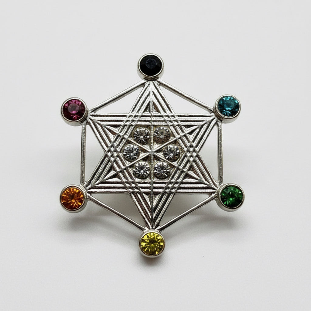Metatron Dije Baño De Oro Sin Cadena Con Cristal by HEREJE