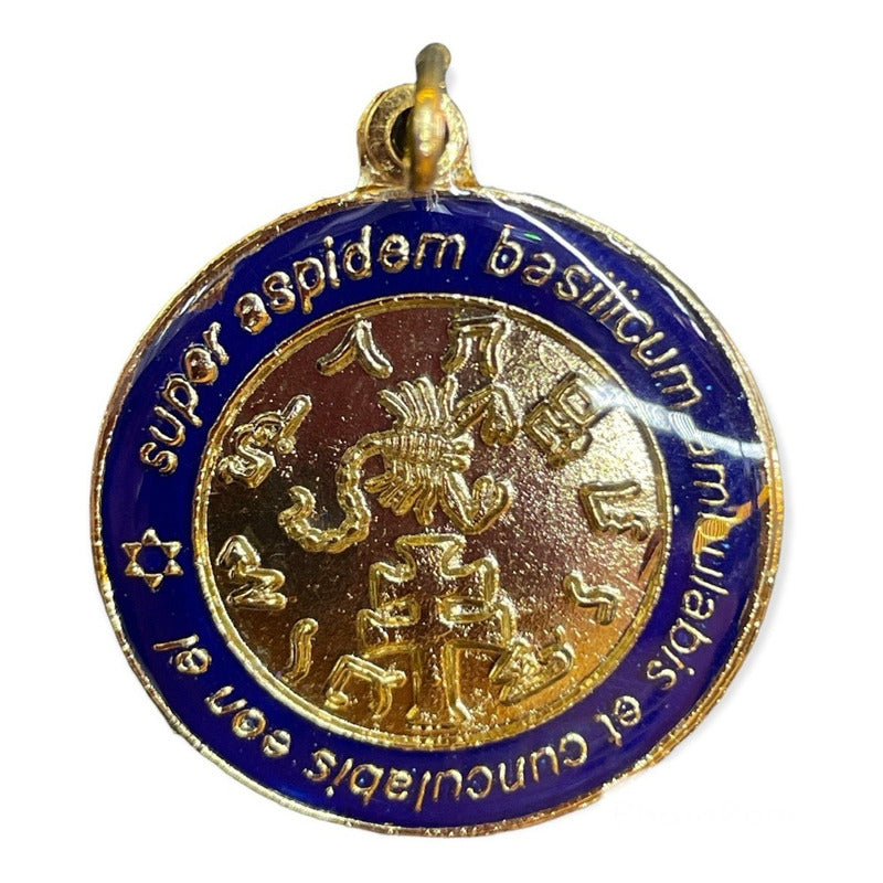Exterminador Talisman Amulento Encapsulado Y Baño De Oro 4cm