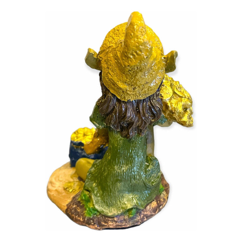 Elfo Cuerno De La Abundancia Morral 11.5x8x8cm Escultura.