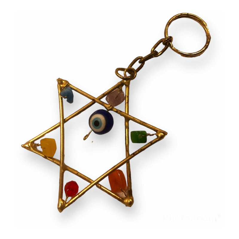 Llavero Estrella De David Con Cuarzo