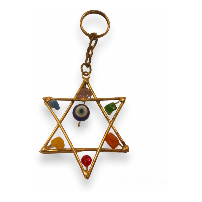 Llavero Estrella De David Con Cuarzo