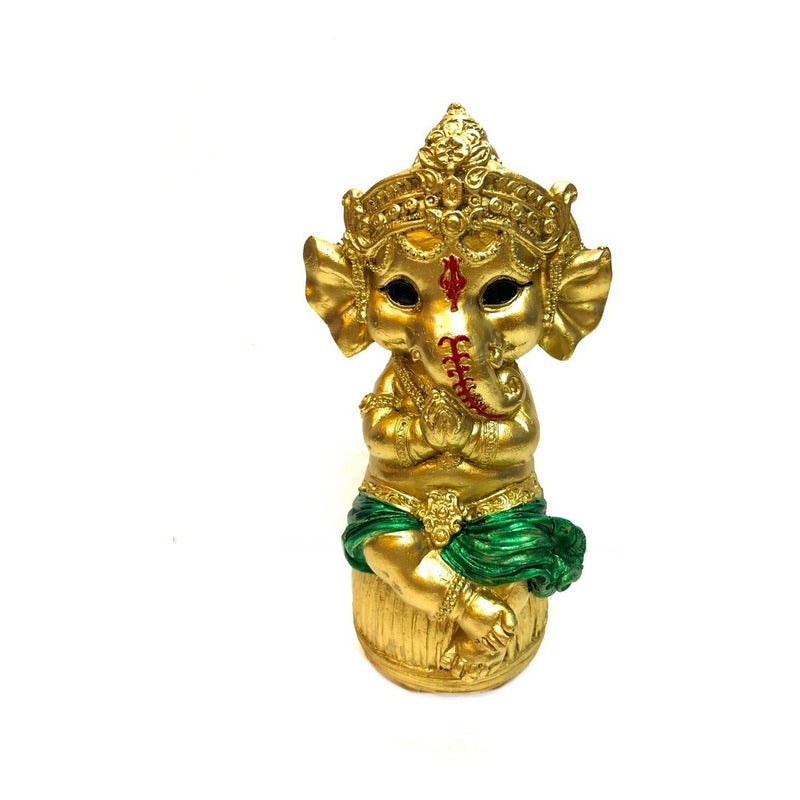 Ganesh Bebe En Barril 14.5cm Resina Nacional