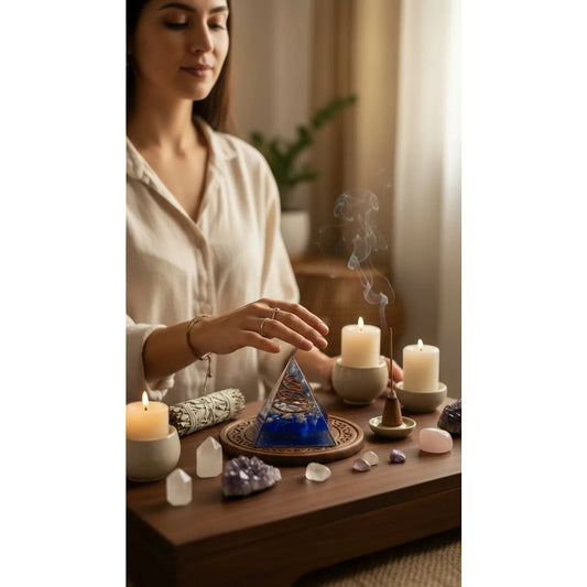 Piramide Orgonita 4 Cm De Altura Azul