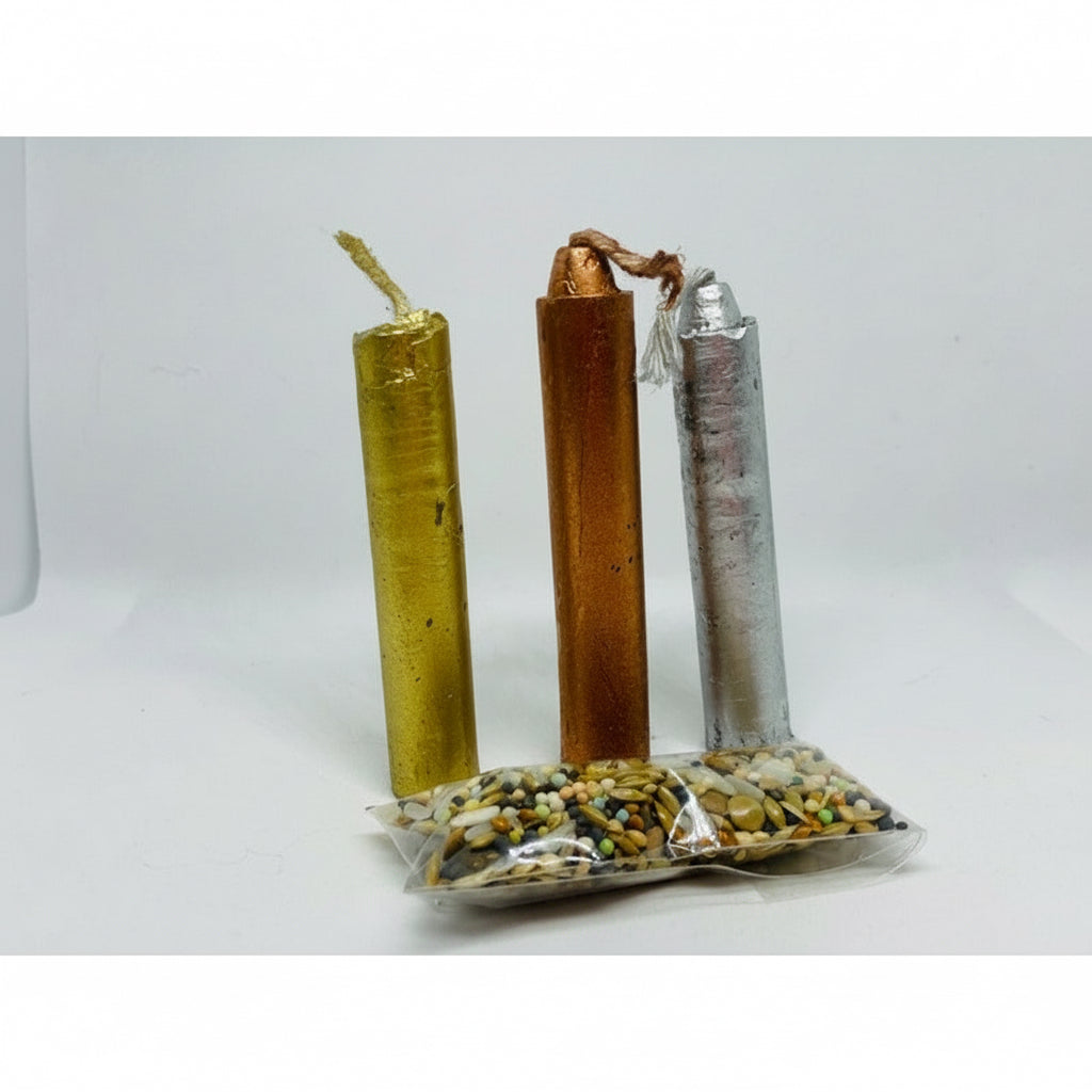 Velas Santísima Trinidad Mini 3 Paquete Con Semillas 9 Cm