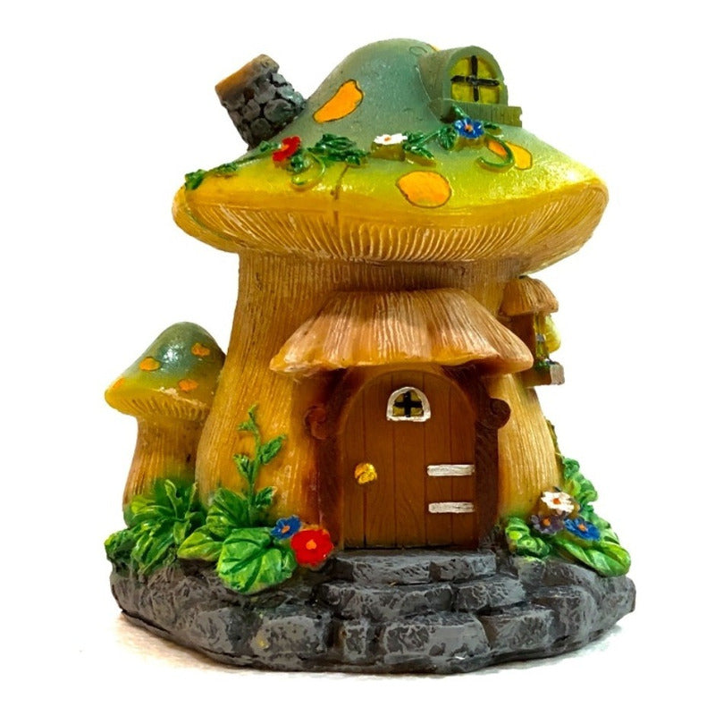 Casa Hongo Seres Elementales Resina Nacional 13 Cm