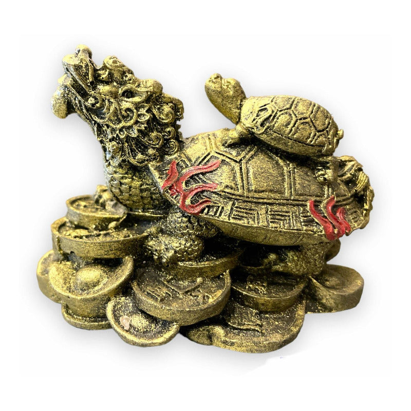 Tortuga Dragón Resina Guardián De La Riqueza Nacional 4cm