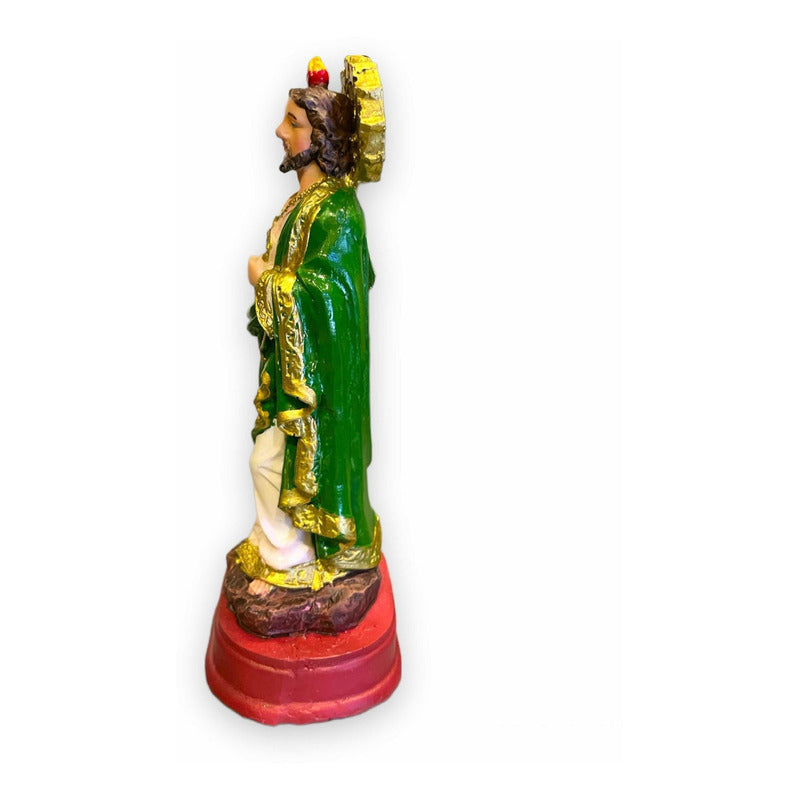 San Judas Tadeo Escultura D Resina Hecho A Mano 14.4x5x6.4cm