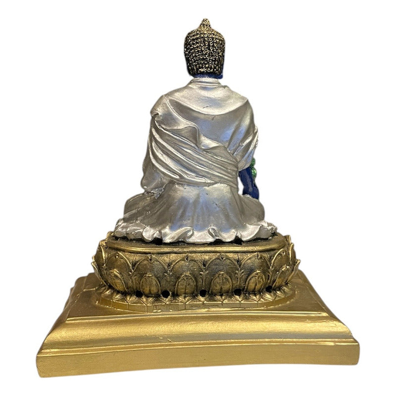 Buda De La Salud Y Meditación 15 Cm Escultura De Resina