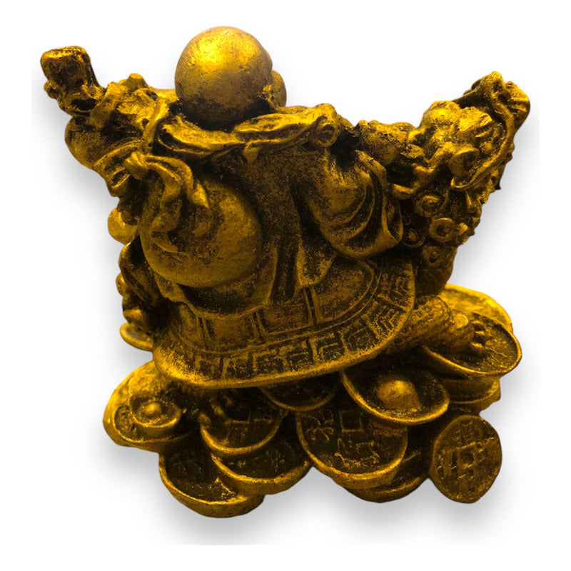 Buda Tortuga Dragón Figura De Resina