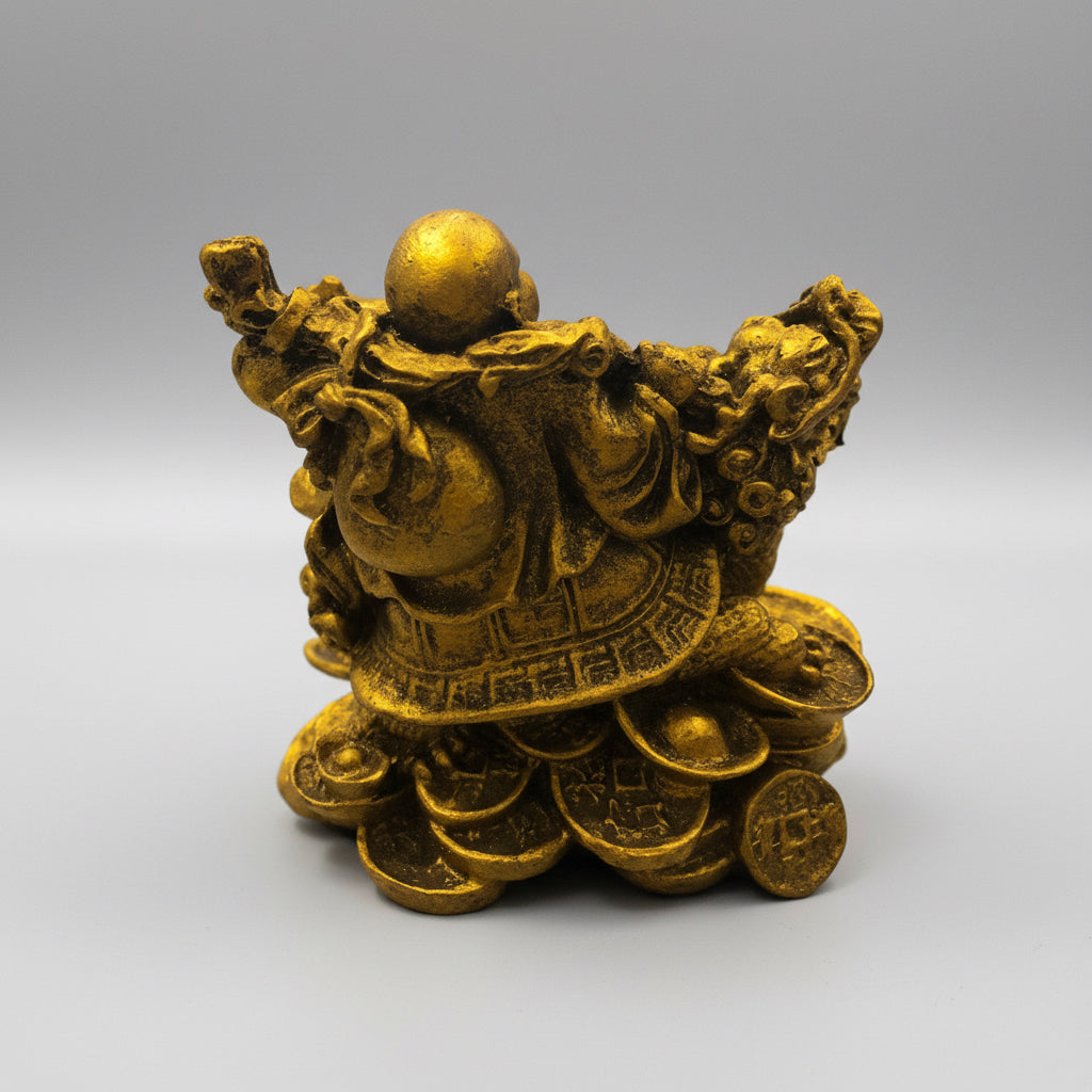 Buda Tortuga Dragón Figura De Resina