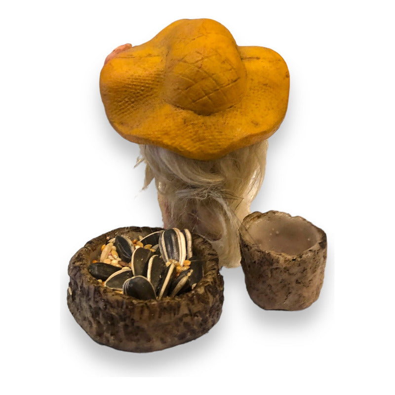 Troll Trabajo + Comedero 9 Cm Figura En Resina Nacional Rojo