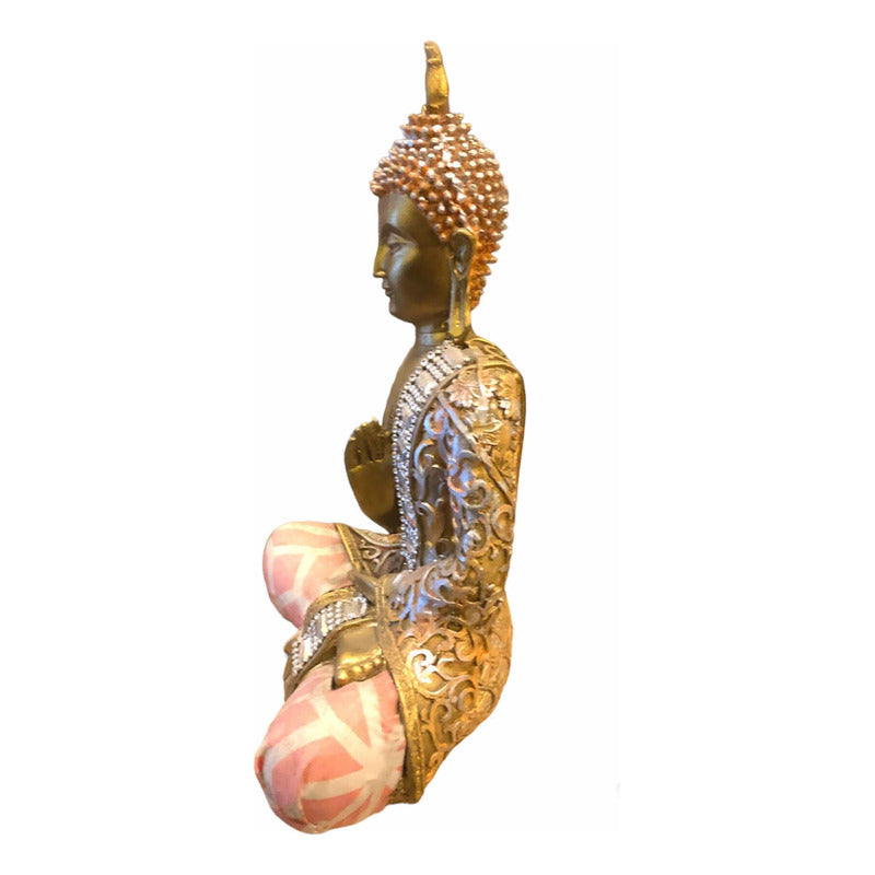 Buda Con Tela  Dorado 25x18x7