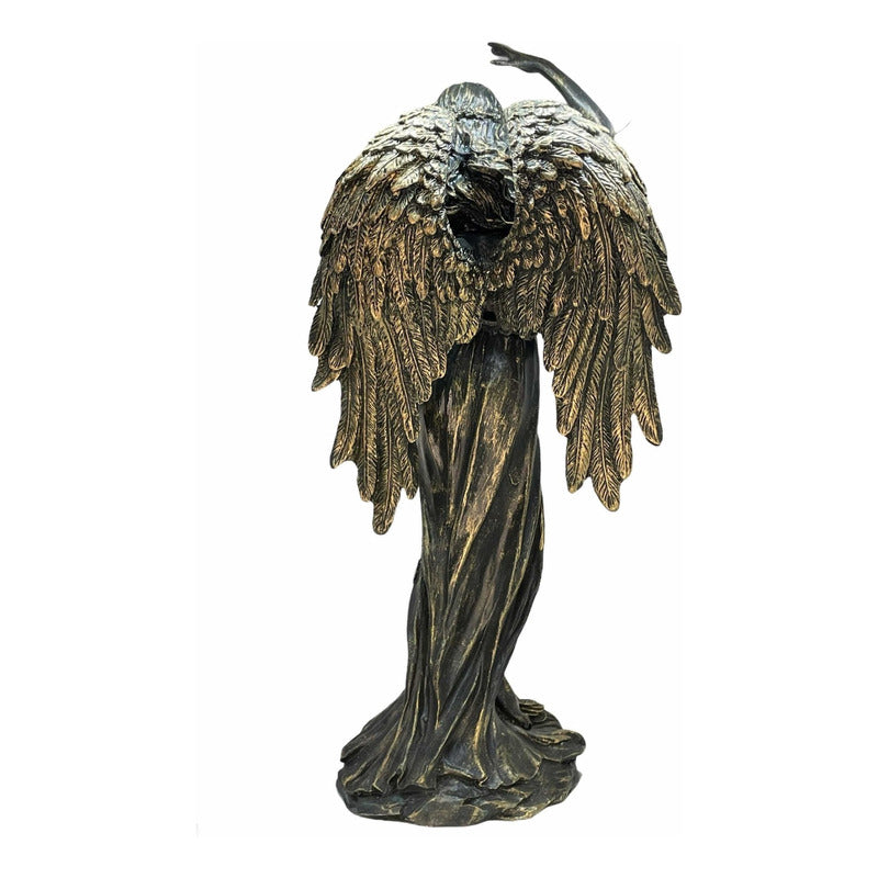 Abundia Angel De La Abundancia 28 Cm Pintado Tipo Bronce