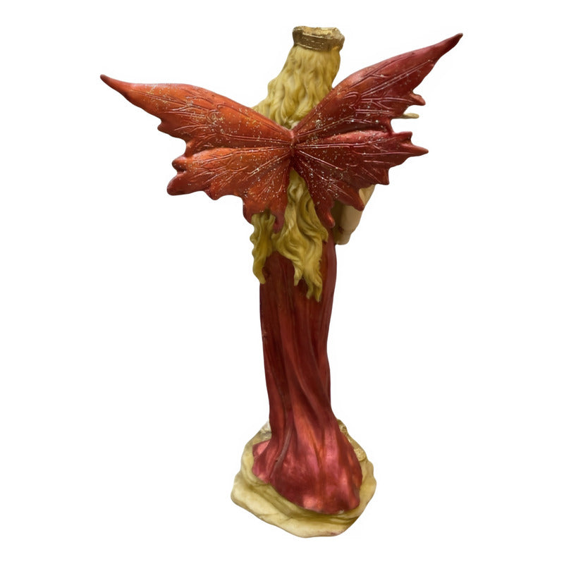 Estatua Abundia Con Alas 28 Cm Resina.