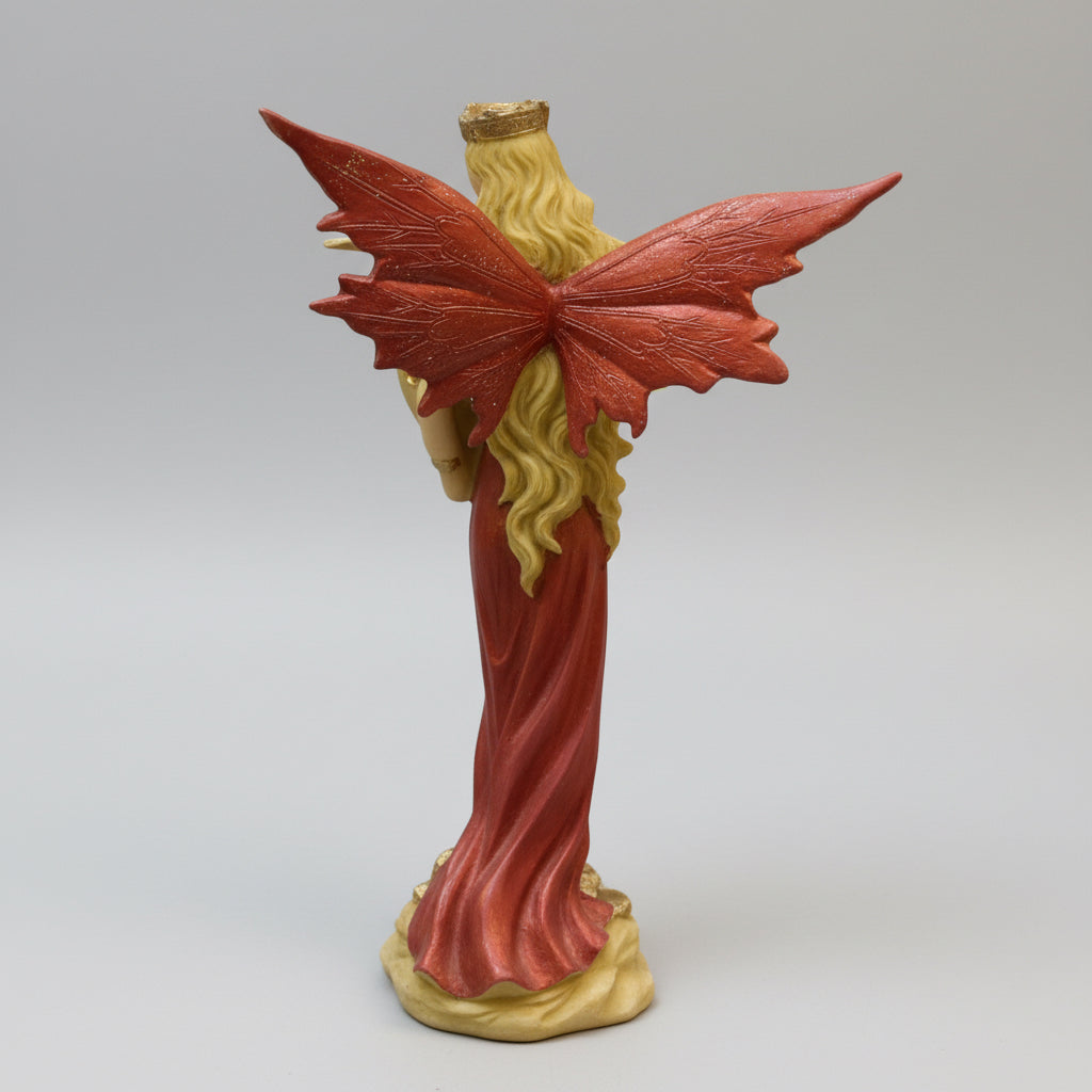 Estatua Abundia Con Alas 28 Cm Resina.