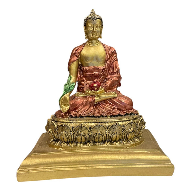 Buda De La Salud Y Meditación 15 Cm Escultura De Resina