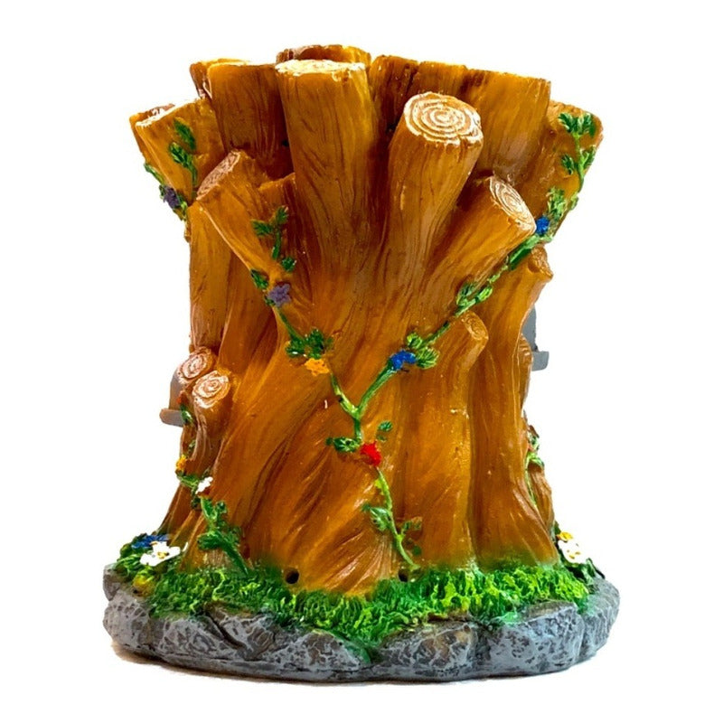 Casa Troncos Seres Elementales Resina Nacional 12 Cm