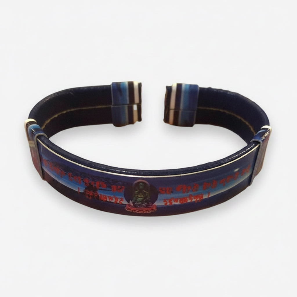 Brazalete Azul Buda Tipo Piel Con Sublimado
