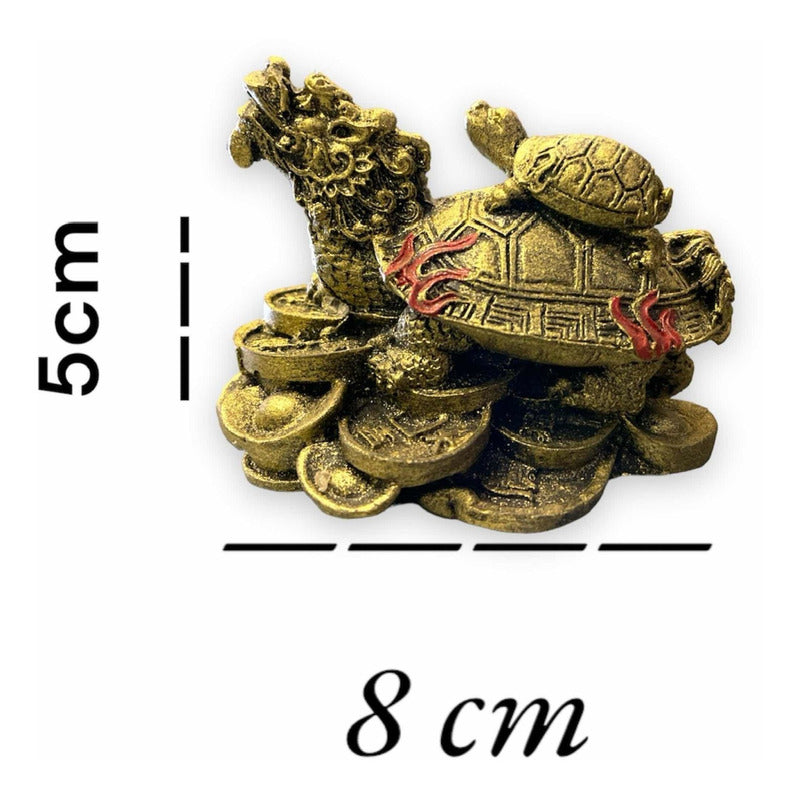Tortuga Dragón Resina Guardián De La Riqueza Nacional 4cm