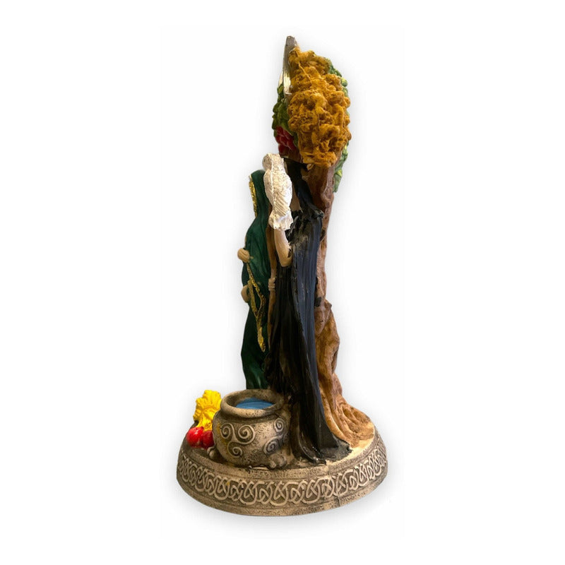 Triple Diosa Hecate Diosa Celta Figura En Resina 25 Cm