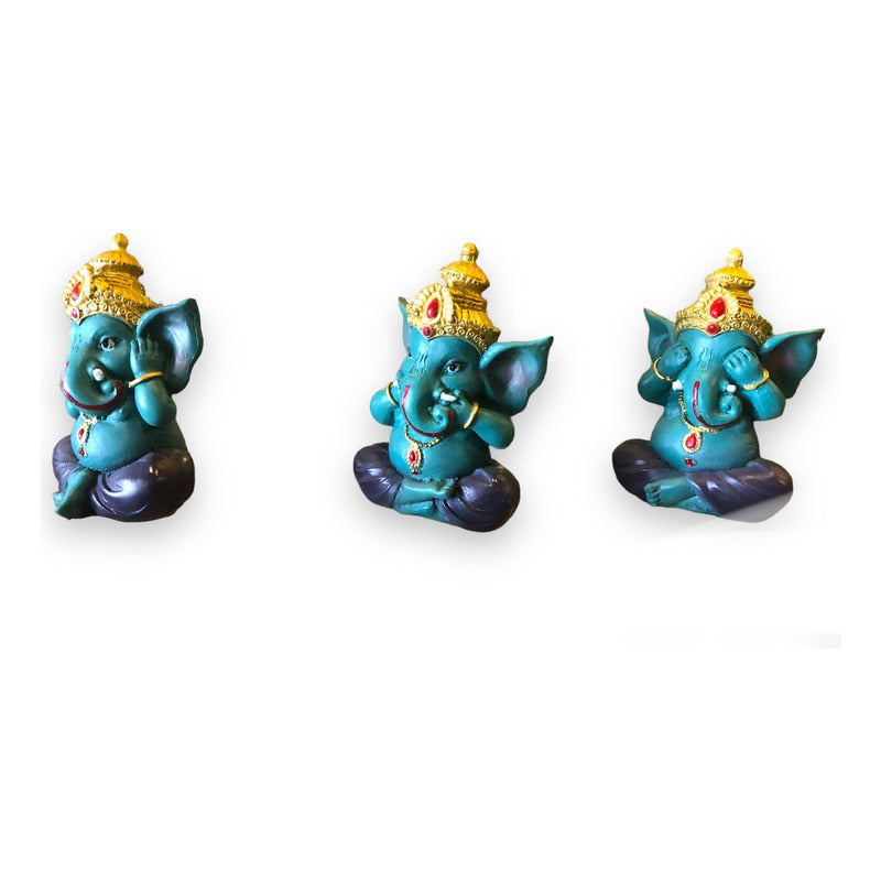 Juego De 3 Ganesh 10cm
