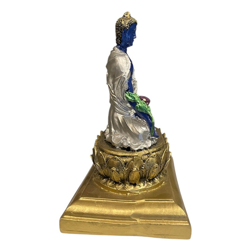 Buda De La Salud Y Meditación 15 Cm Escultura De Resina