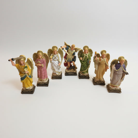 Juego 7 Arcangeles Figura Resina San Miguel, Jofiel, Chamue
