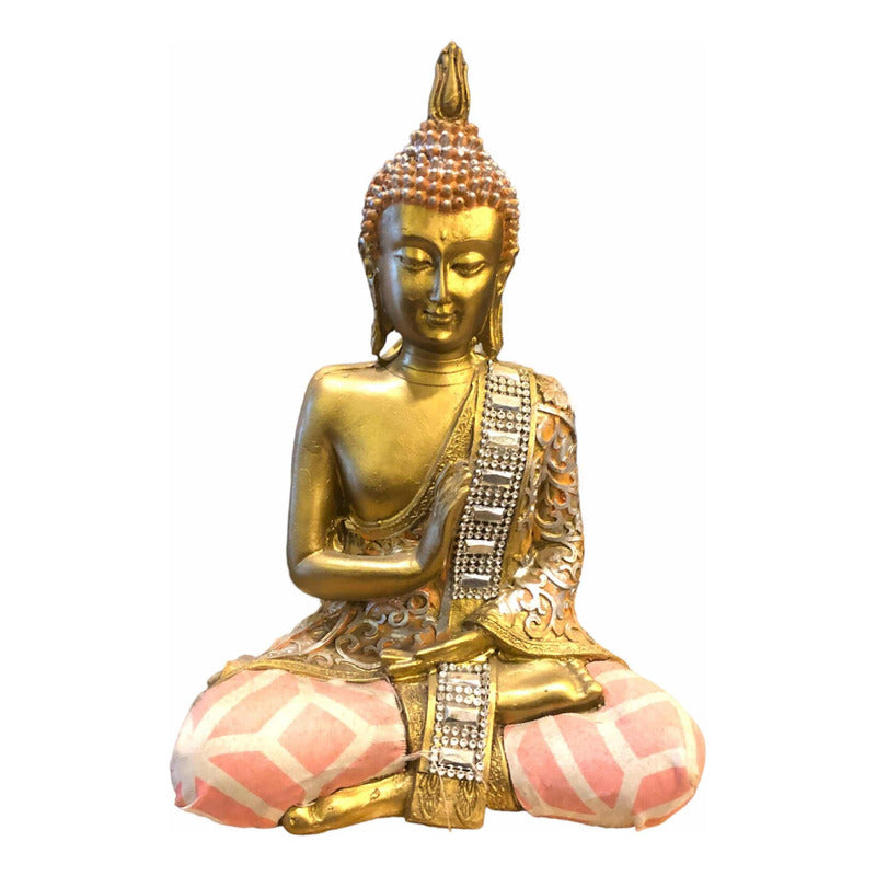 Buda Con Tela  Dorado 25x18x7