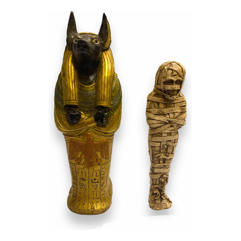 Sarcófago De Anubis Figura De Resina 19 Cm