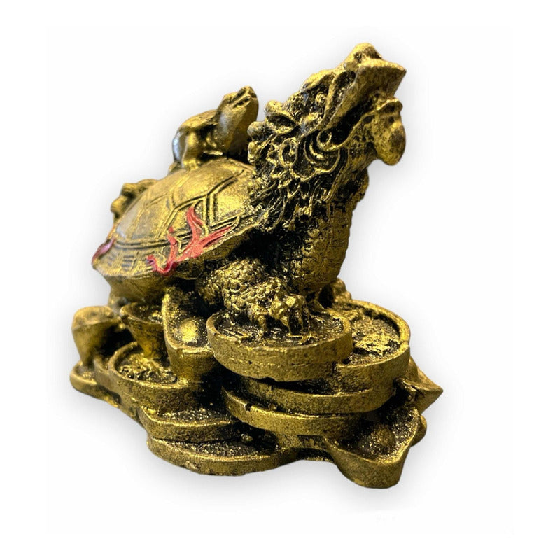 Tortuga Dragón Resina Guardián De La Riqueza Nacional 4cm