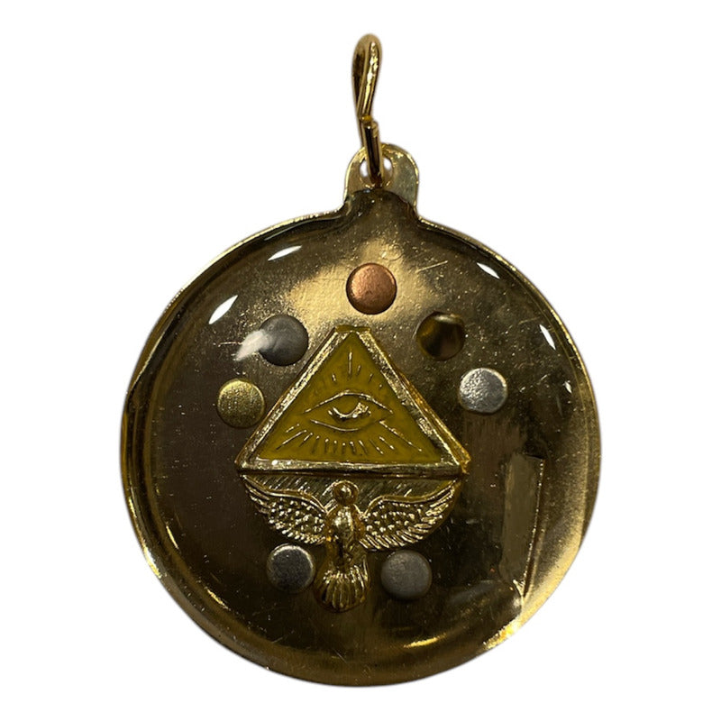 Exterminador Talisman Amulento Encapsulado Y Baño De Oro 4cm