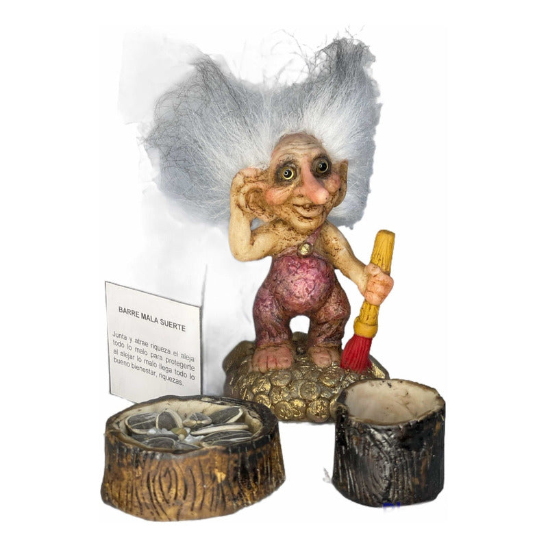 Troll Barre Mala Suerte +comedero+tarjeta+semilla 10 Cm