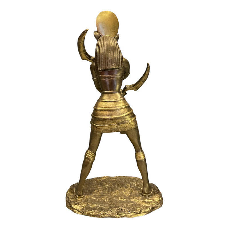Sejmet Egipcio Figura De Resina 27cm Alto Tipo Bronce