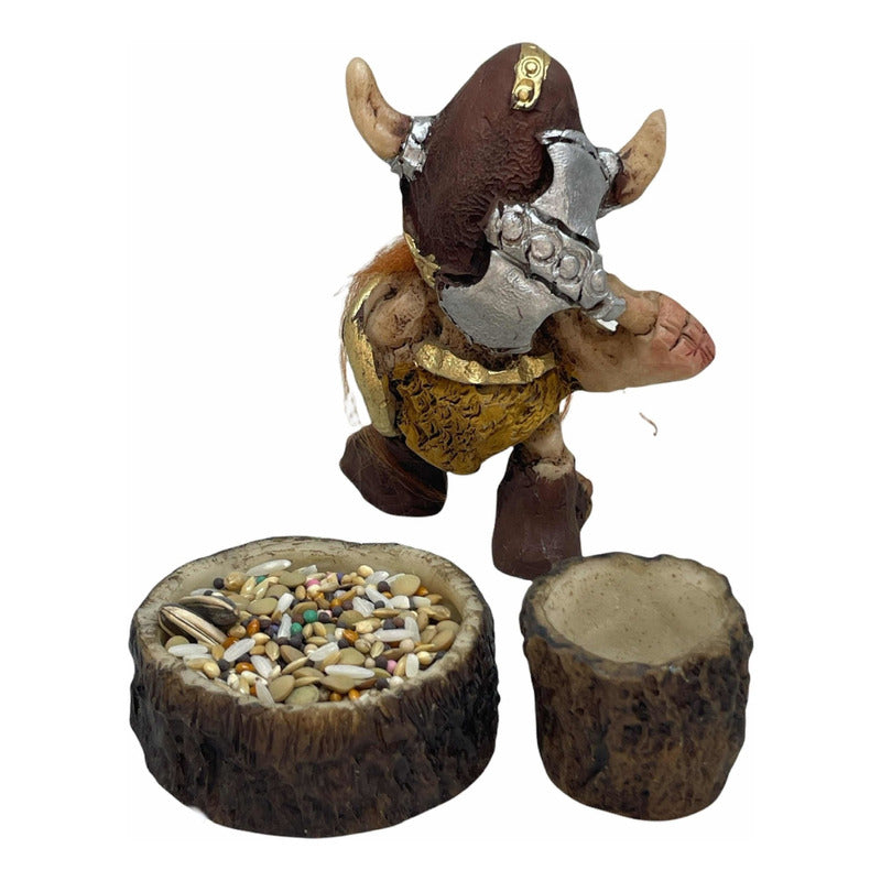 Troll Vikingo Protector Del Dinero 11 Cm Figura De Resina