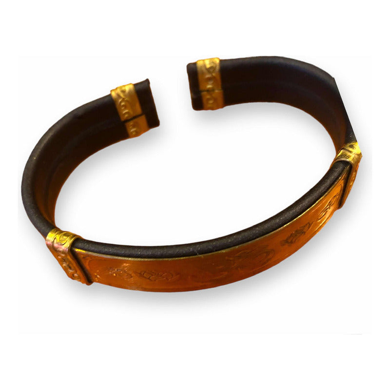 Brazalete Om Grabado Tipo Piel