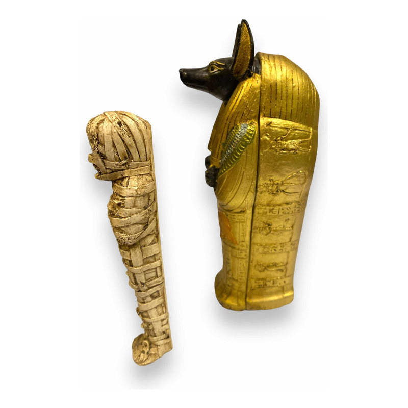 Sarcófago De Anubis Figura De Resina 19 Cm