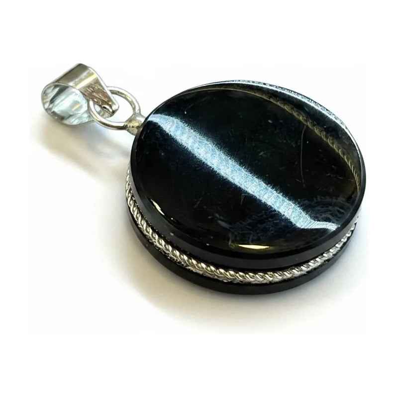 Obsidiana Dije De 25mm Negro