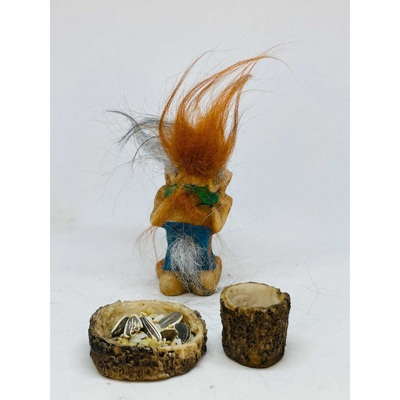 Troll Paternidad + Comedero 8 Cm Figura De Resina Nacional.
