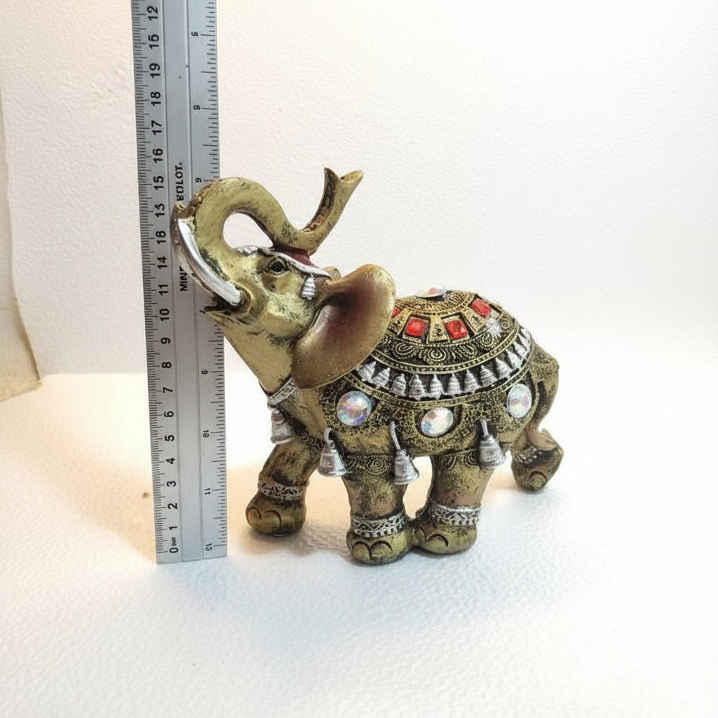 Elefante Dorado Pedreria 15 cmde alto