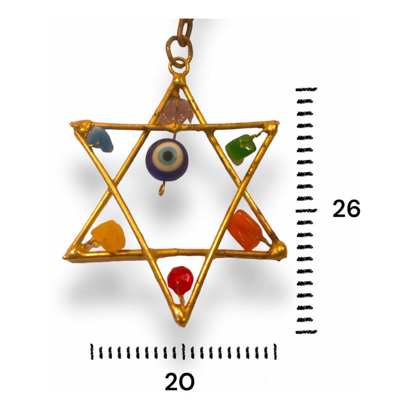 Llavero Estrella De David Con Cuarzo
