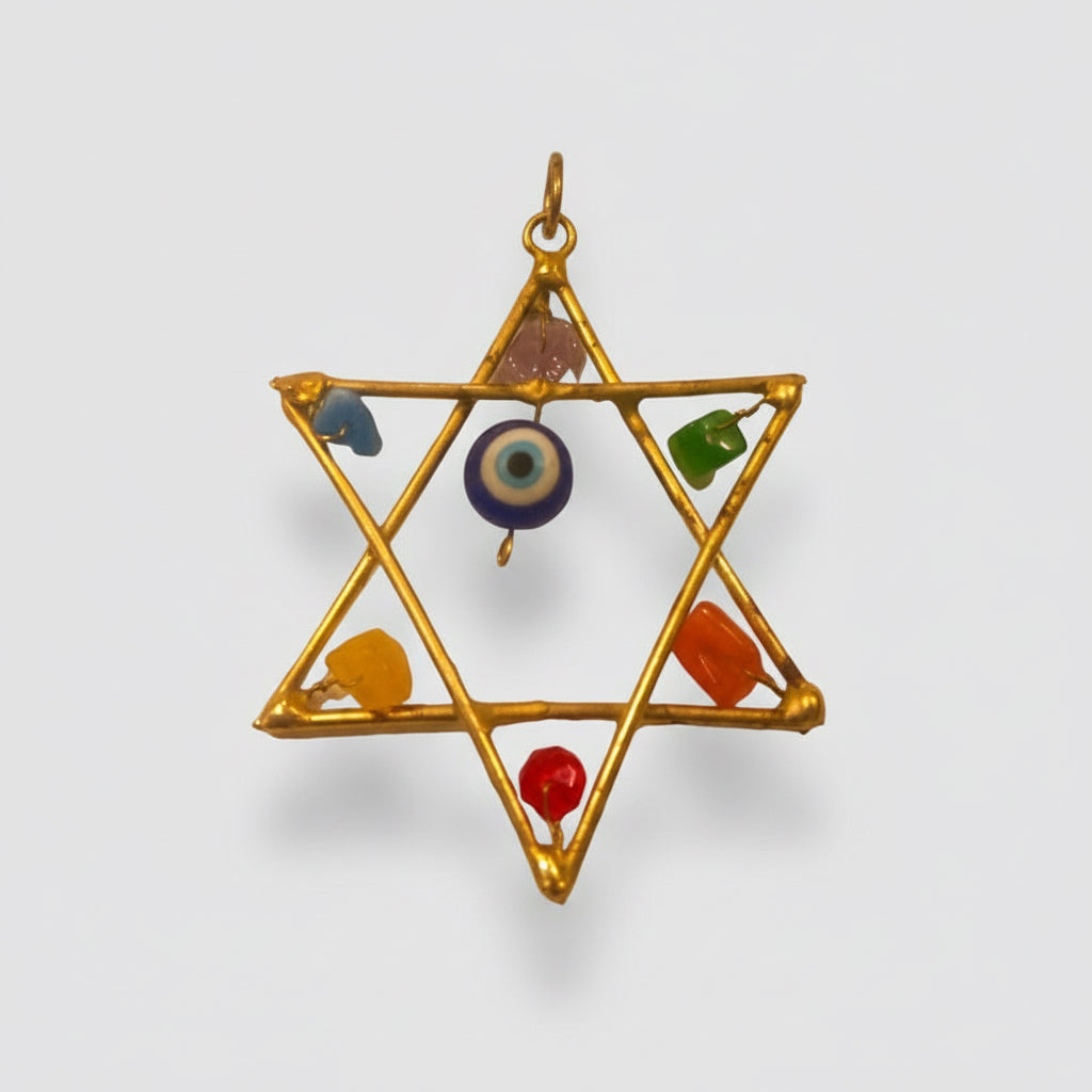 Llavero Estrella De David Con Cuarzo