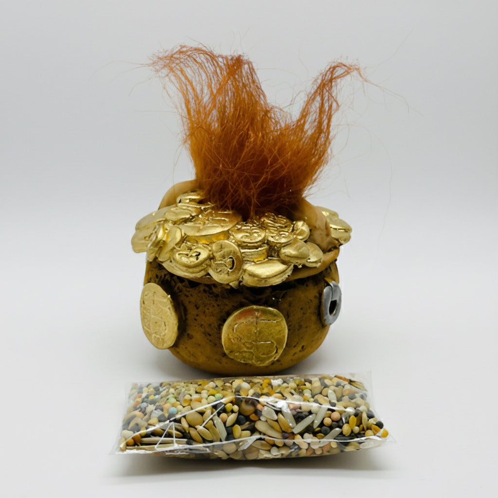 Troll olla De La Riqueza + Semillas + Tarjeta Activación 7cm