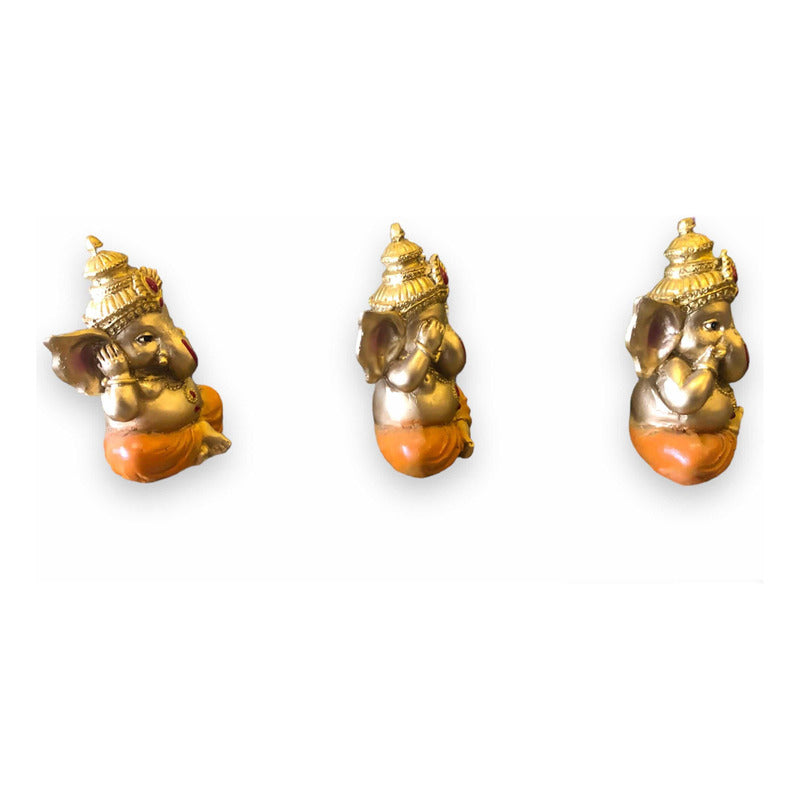 Juego De 3 Ganesh 10cm